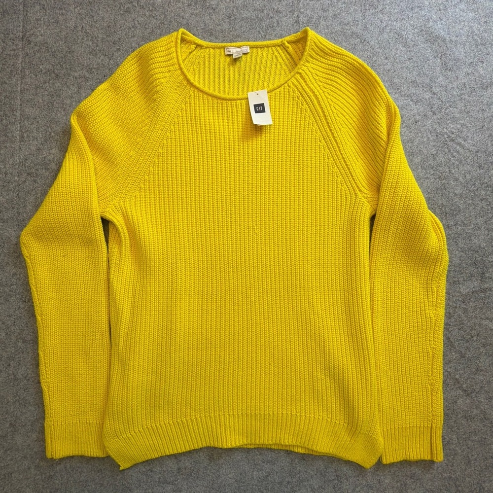 Gap OC Half Cardi Sweater Womens Large Raft Yellow NWT Ribbed Knit Raglan 988805